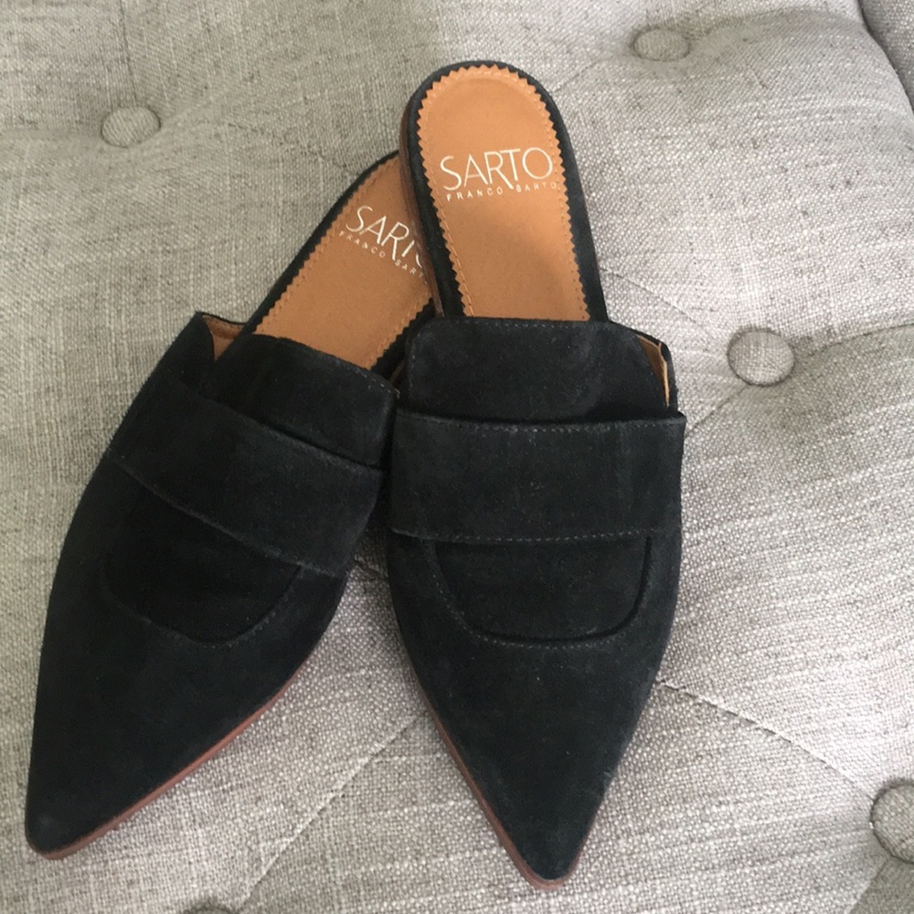 Suede mules